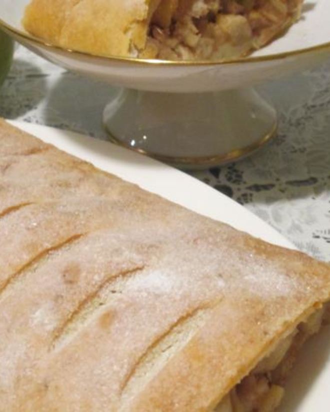 Рецепт венского яблочного штруделя из творожного теста