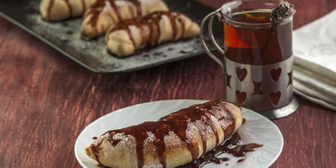 Рецепт слоек с бананом из слоеного теста