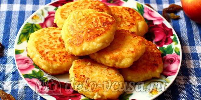 Рецепт сырников из творога с яблоками
