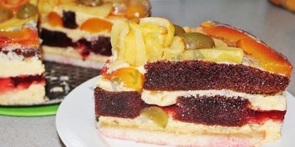 Шаг 30: бисквитного торта фруктового