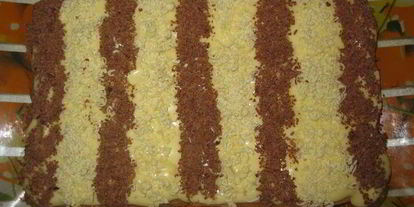 Шаг 5: тирамису-торта черно-белая зима