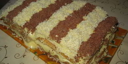 Шаг 7: тирамису-торта черно-белая зима