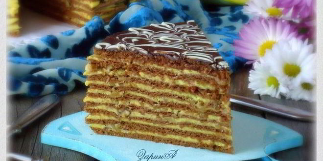 Рецепт Торта медово-шоколадный с тыквенным кремом