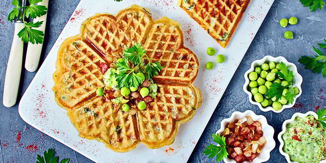 Рецепт закусочных вафель из цукини