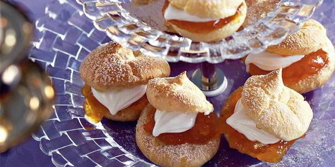 Рецепт профитролей с апельсиновым желе