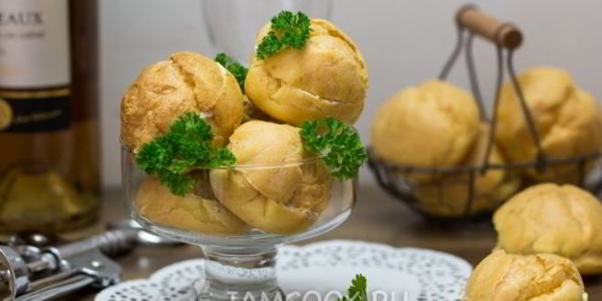 Рецепт профитролей с семгой и сливочным сыром