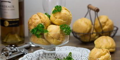 Шаг 14: профитролей с семгой и сливочным сыром