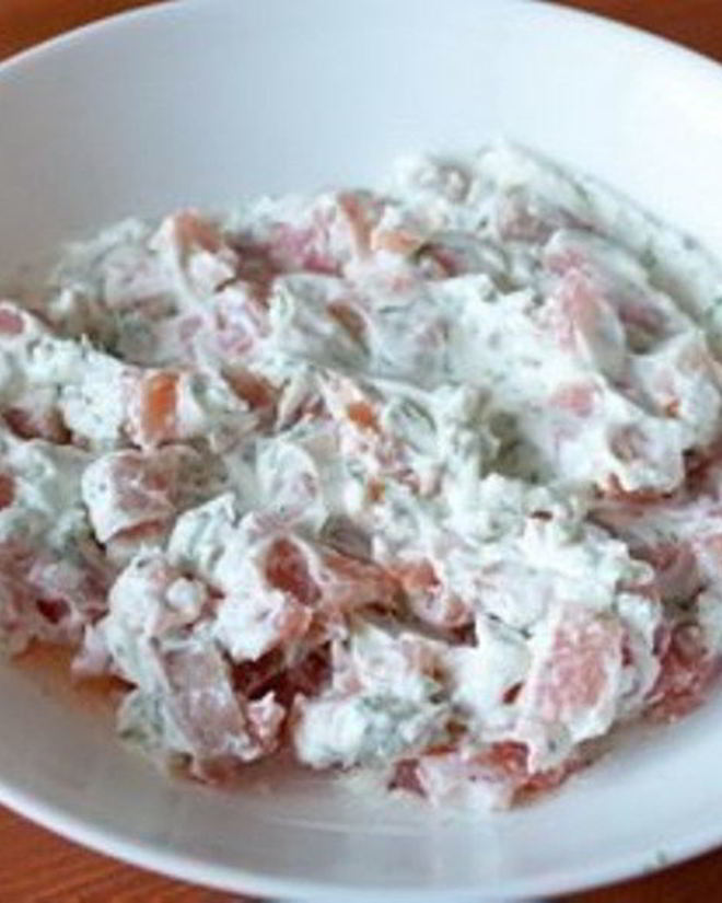 Рецепт профитролей со сливочным сыром и лососем