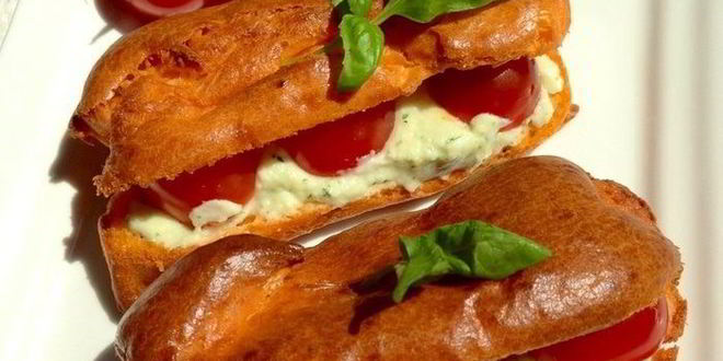 Рецепт Закусочных томатных эклеров с кремом из моцареллы