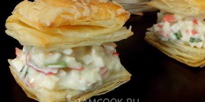 Шаг 11: закусочных слоек с крабовым мясом, сливочным сыром и зеленью