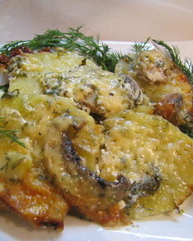 Рецепт картофельной запеканки с грибами