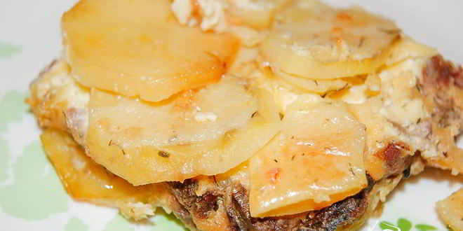 Рецепт картофельной запеканки с мясом и грибами