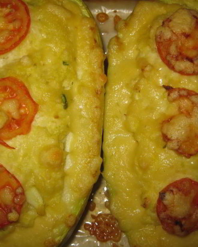 Рецепт овощной запеканки в кабачке