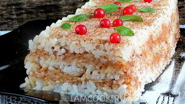 Рецепт Рисовой запеканки с яблоками и корицей