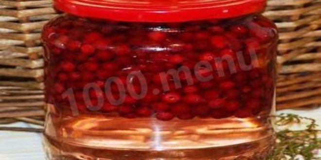 Рецепт брусники на воде с сахаром