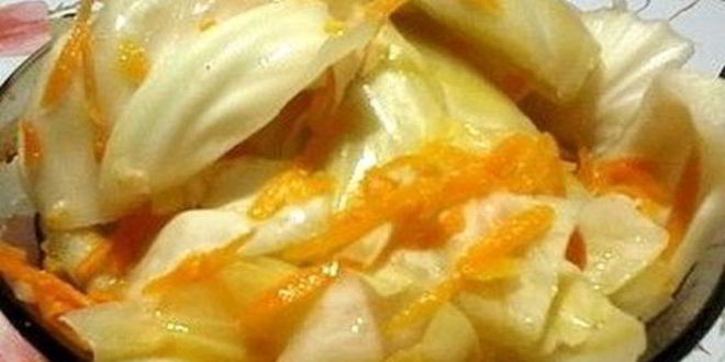 Рецепт Домашней квашеной капусты в горячем рассоле