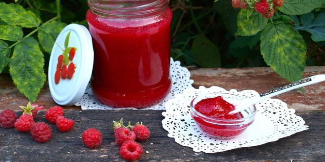 Рецепт малинового джема без варки