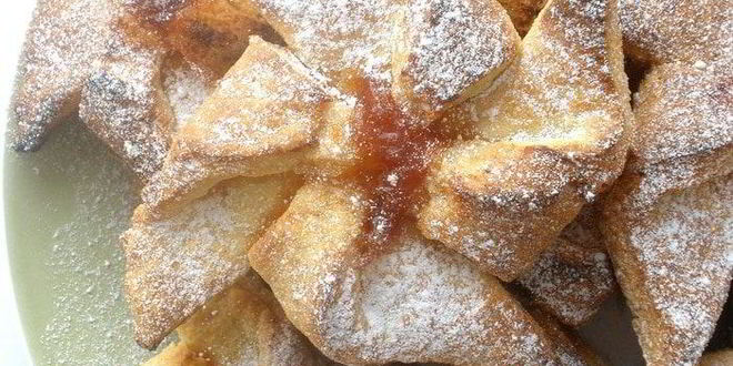 Рецепт творожных вертушек с джемом