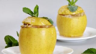 Рецепт Запеченных яблок с бананом и абрикосовым джемом