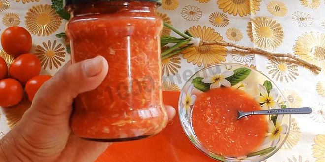 Рецепт хренодера с помидорами и чесноком на зиму