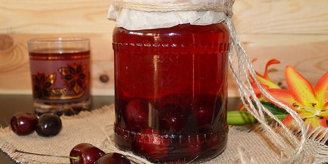 Рецепт Компота черешневого на зиму с ванилином