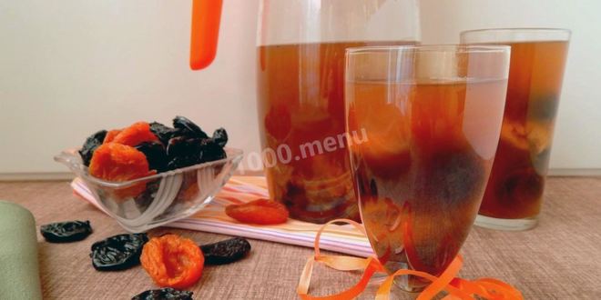 Рецепт Компота из кураги и чернослива