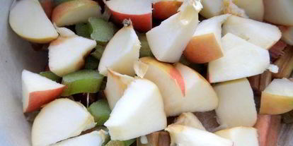 Шаг 1: компота из ревеня, яблока и калины