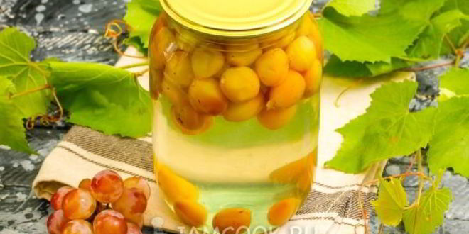 Рецепт Компота из винограда с косточками на зиму