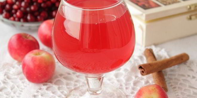 Рецепт компота клюквенно-яблочный пряный