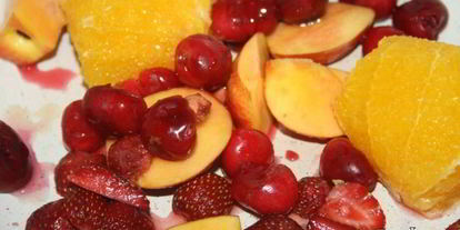 Шаг 1: нектаринового компота с черешней, клубникой и апельсином