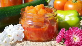 Рецепт Лечо из кабачков с томатной пастой