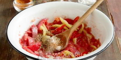 Шаг 4: лечо из перца и помидоров