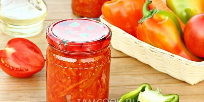 Рецепт Лечо с помидорами, перцем и морковью