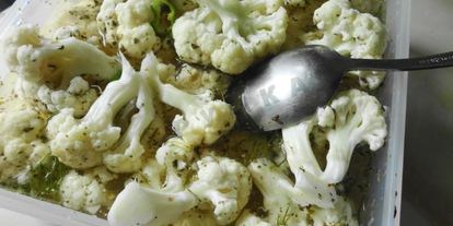 Шаг 5: быстромаринованной цветной капусты в микроволновке