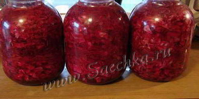 Рецепт Капусты, маринованной со свеклой