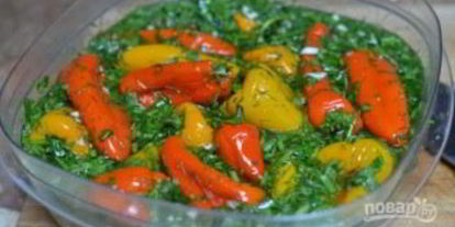 Шаг 2: маринованного болгарского перца с чесноком