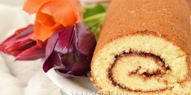 Рецепт бисквитного рулета с повидлом