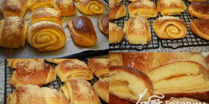 Шаг 9: дрожжевых рулетиков с яблочным повидлом