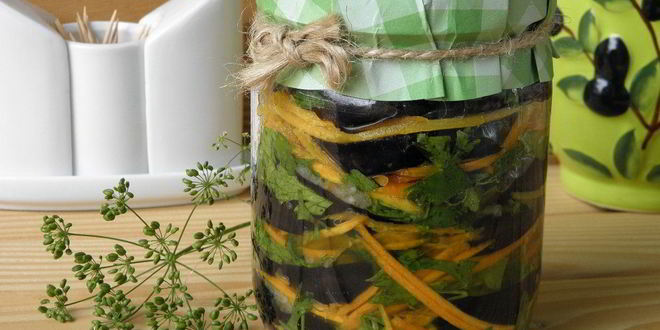 Рецепт Синеньких с морковкой и чесноком на зиму