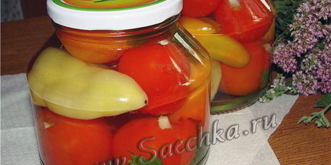 Рецепт консервированных перец и помидоры