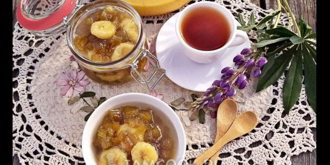 Рецепт Варенья из ревеня с бананом