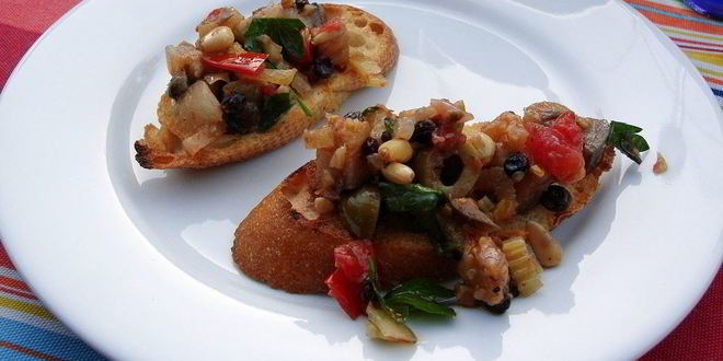 Рецепт Брускетты с баклажанами