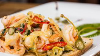 Рецепт Брускетты с креветками