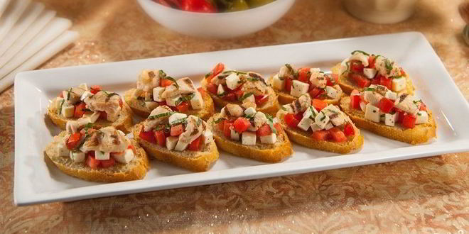 Рецепт брускетты с курицей