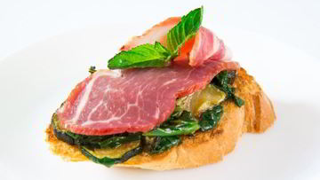 Рецепт Брускетты с ветчиной