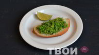 Рецепт Брускетты с зеленым горошком