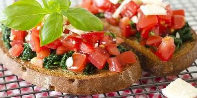 Рецепт брускетты со шпинатом