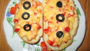 Рецепт Горячего бутерброда брускетта