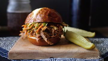 Рецепт Бургера со свининой и капустой