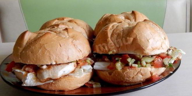 Рецепт гамбургера с куриным филе